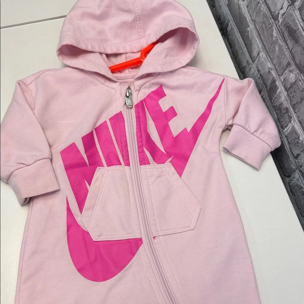 Nike‎ Light Pink baby girl's hoodie romper.